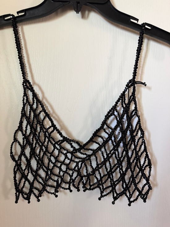 Agua De Leon Tops - NWT Agua De Leon 100% Beaded Net Crop Top Made/Sold in Columbia Sz S